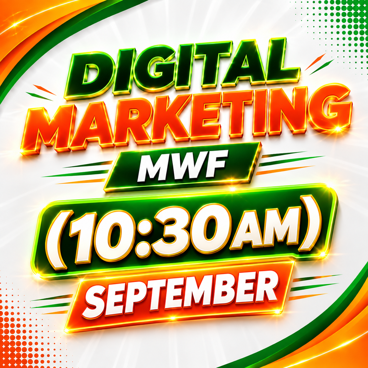 SEPTEMBER – MWF 10:30AM to 12:00PM (2026)